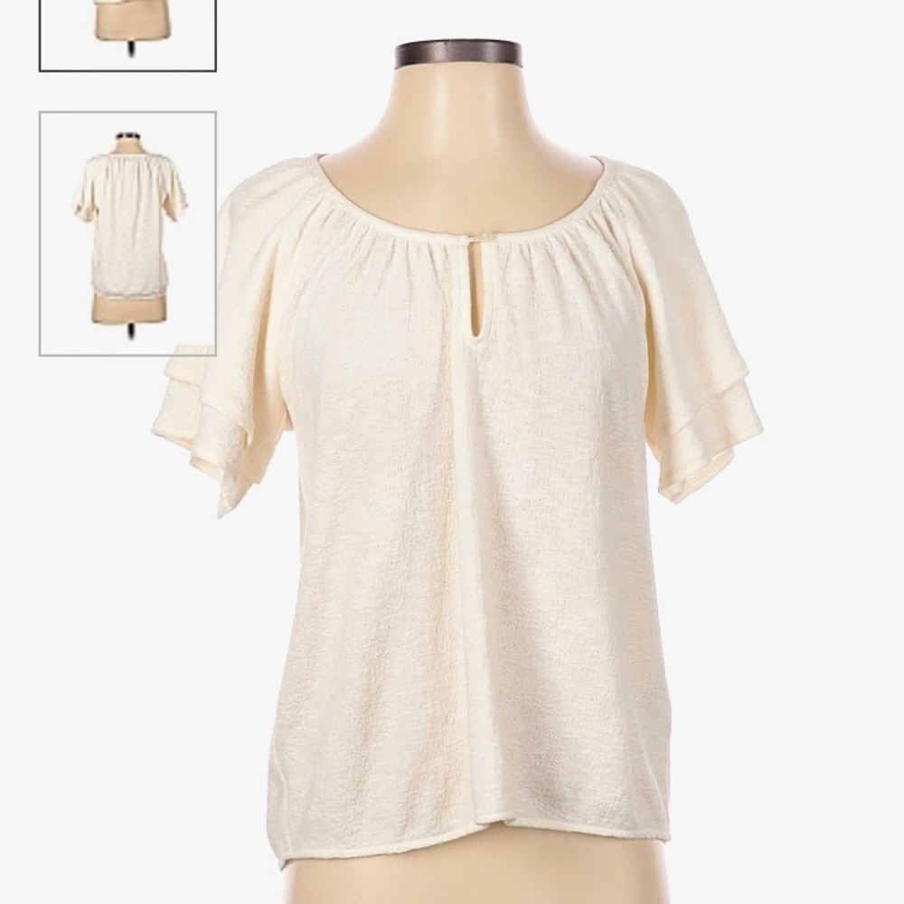 NWOT Madewell Ivory Cotton Keyhole Top